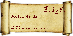 Bodics Éda névjegykártya